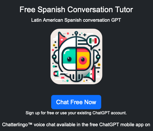 Screenshot of ChatterLingo.com webpage