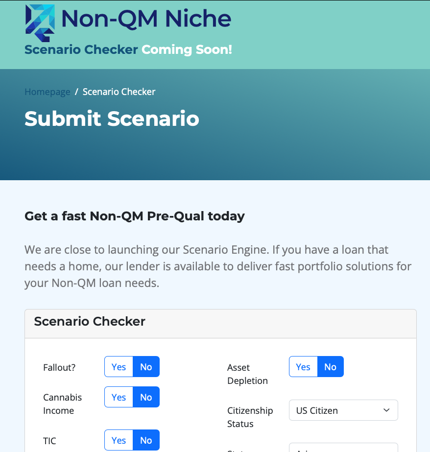 Screenshot of non-qmniche.com webpage
